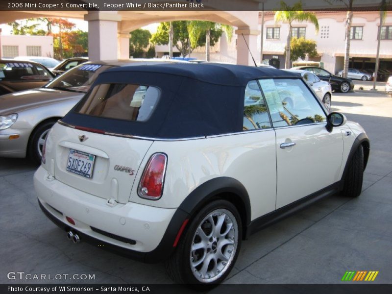 Pepper White / Black/Panther Black 2006 Mini Cooper S Convertible