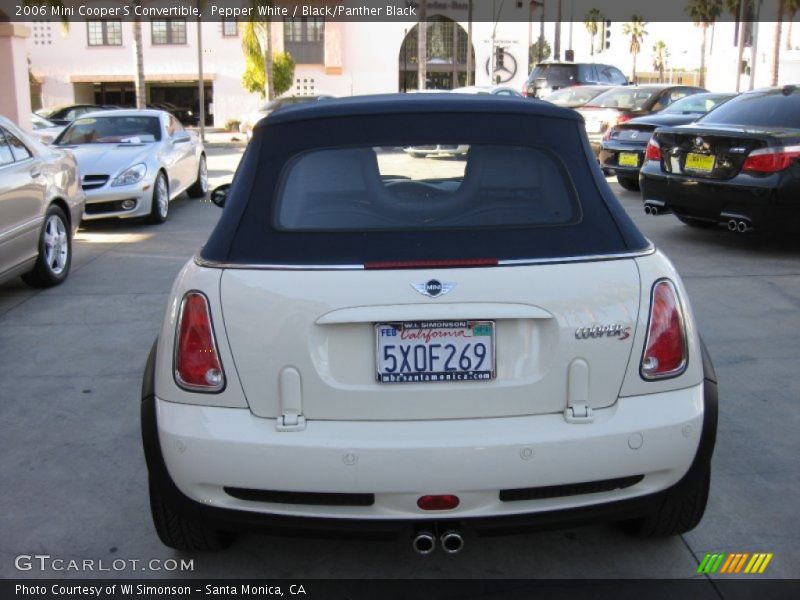 Pepper White / Black/Panther Black 2006 Mini Cooper S Convertible