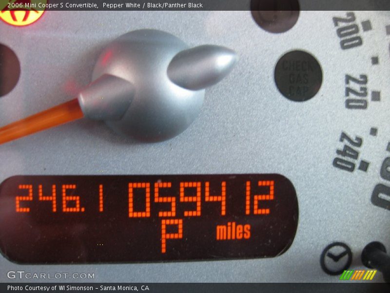 Pepper White / Black/Panther Black 2006 Mini Cooper S Convertible