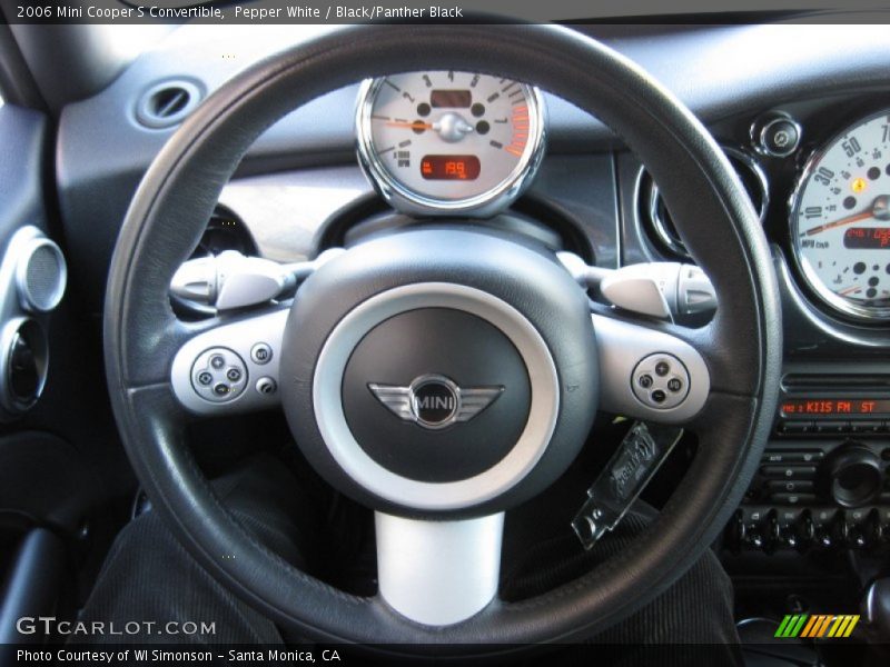 Pepper White / Black/Panther Black 2006 Mini Cooper S Convertible
