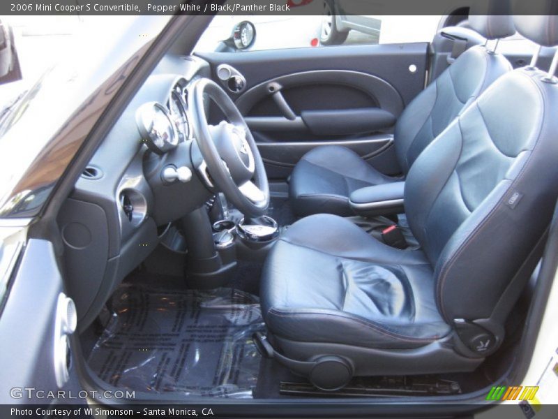 Pepper White / Black/Panther Black 2006 Mini Cooper S Convertible