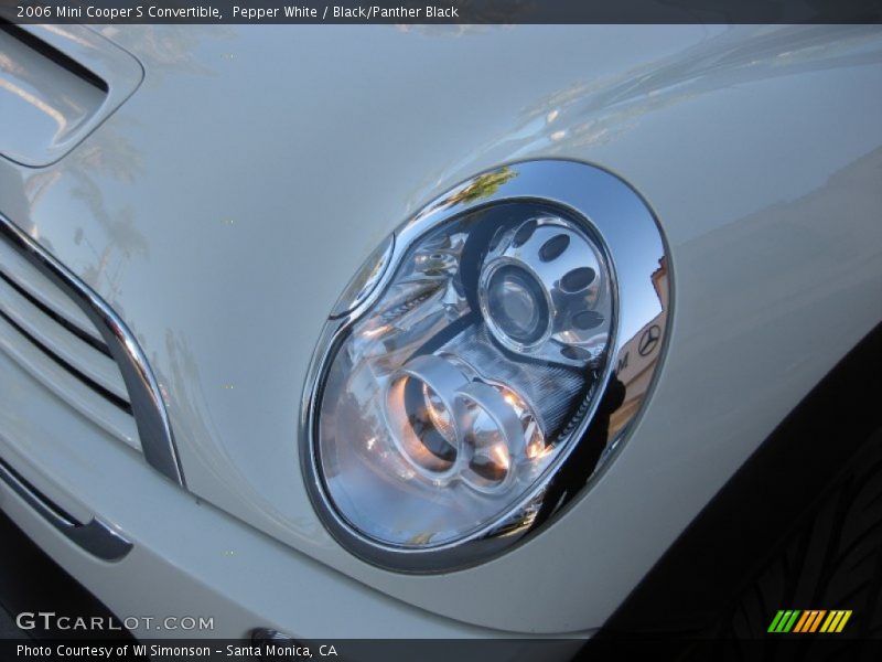 Pepper White / Black/Panther Black 2006 Mini Cooper S Convertible