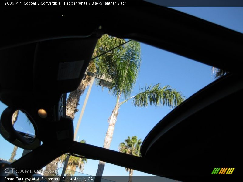 Pepper White / Black/Panther Black 2006 Mini Cooper S Convertible
