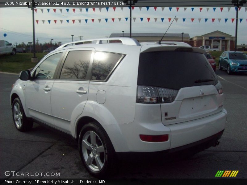Diamond White Pearl / Beige 2008 Mitsubishi Outlander XLS 4WD
