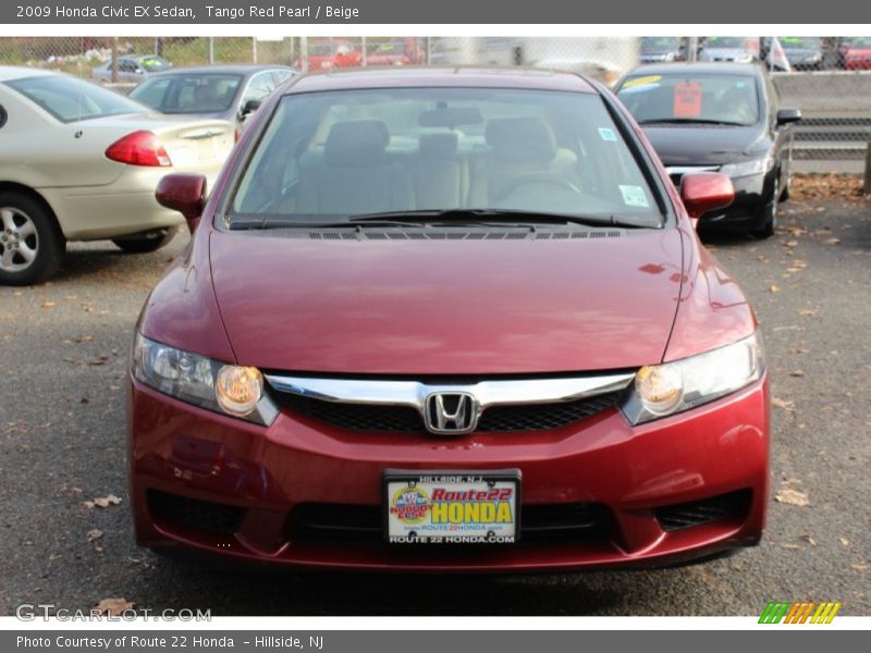 Tango Red Pearl / Beige 2009 Honda Civic EX Sedan