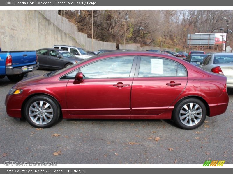 Tango Red Pearl / Beige 2009 Honda Civic EX Sedan