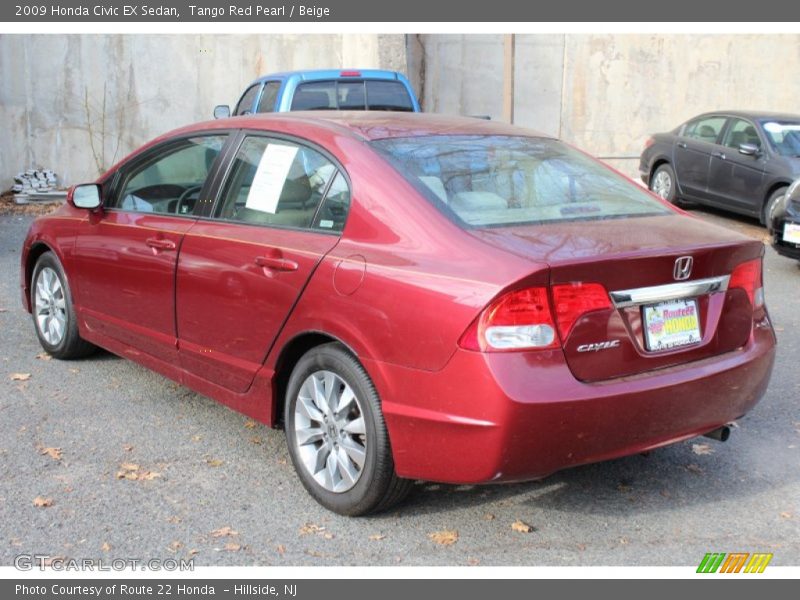 Tango Red Pearl / Beige 2009 Honda Civic EX Sedan