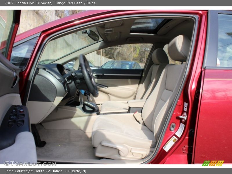 Tango Red Pearl / Beige 2009 Honda Civic EX Sedan