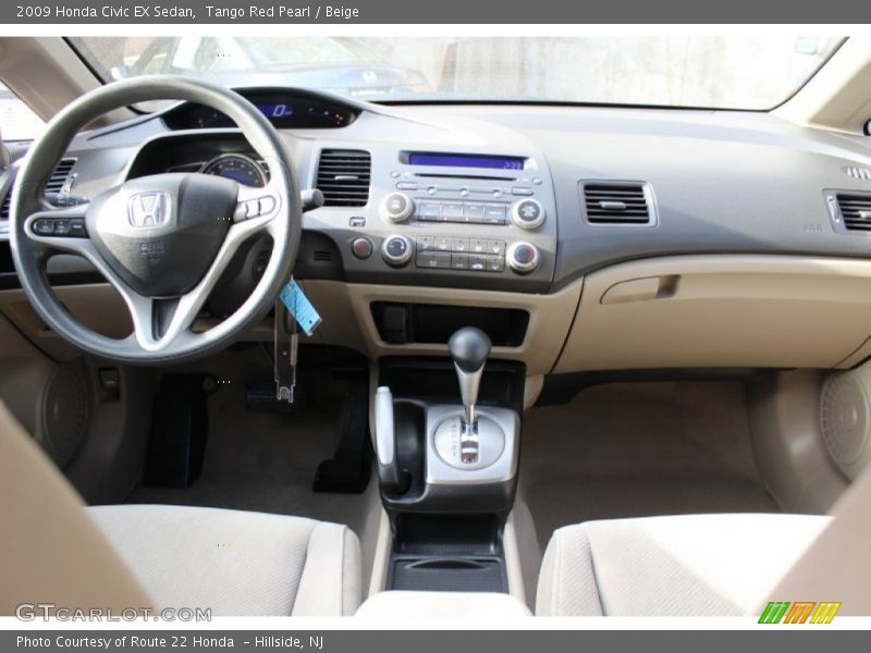 Tango Red Pearl / Beige 2009 Honda Civic EX Sedan