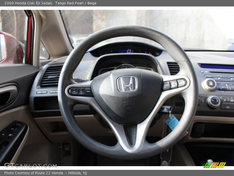 Tango Red Pearl / Beige 2009 Honda Civic EX Sedan