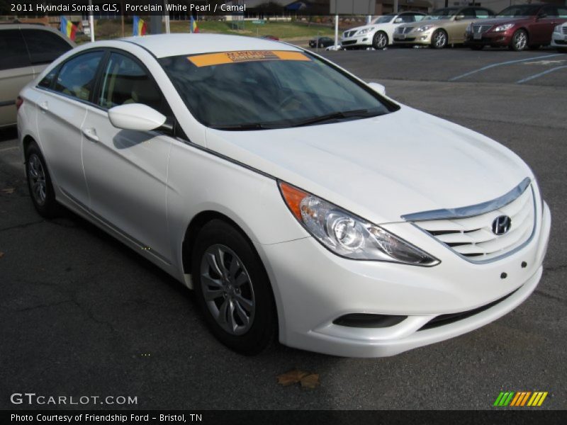 Porcelain White Pearl / Camel 2011 Hyundai Sonata GLS