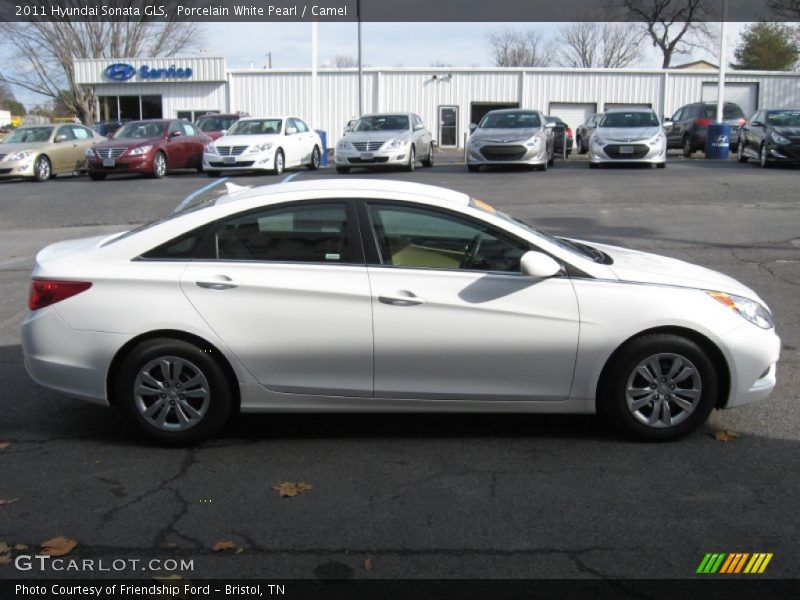 Porcelain White Pearl / Camel 2011 Hyundai Sonata GLS
