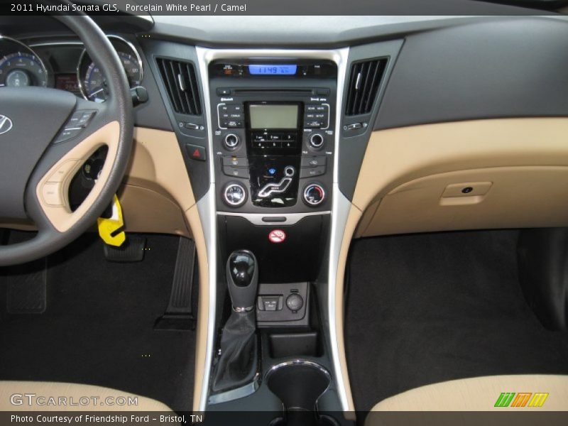 Porcelain White Pearl / Camel 2011 Hyundai Sonata GLS