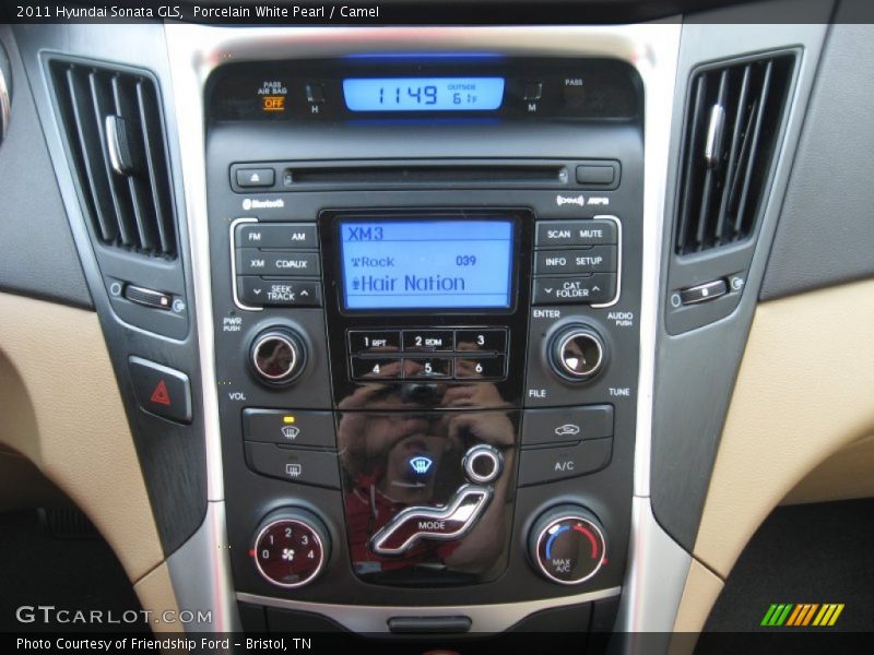 Porcelain White Pearl / Camel 2011 Hyundai Sonata GLS