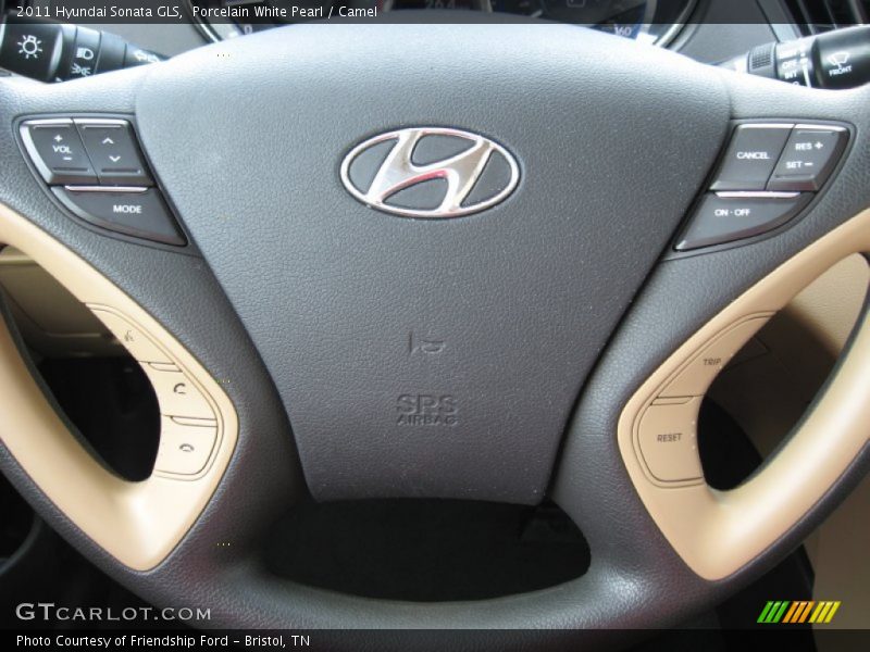 Porcelain White Pearl / Camel 2011 Hyundai Sonata GLS