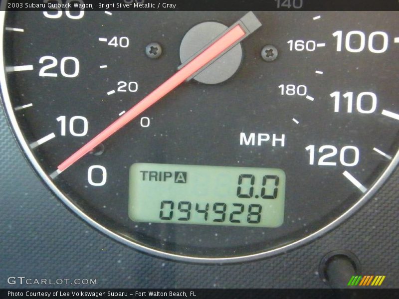 Bright Silver Metallic / Gray 2003 Subaru Outback Wagon