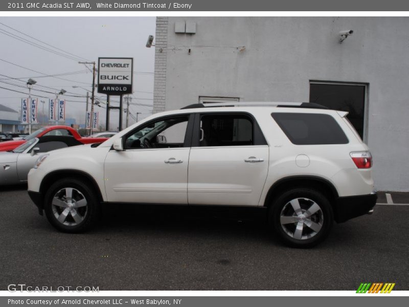White Diamond Tintcoat / Ebony 2011 GMC Acadia SLT AWD