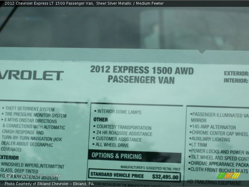 Sheer Silver Metallic / Medium Pewter 2012 Chevrolet Express LT 1500 Passenger Van