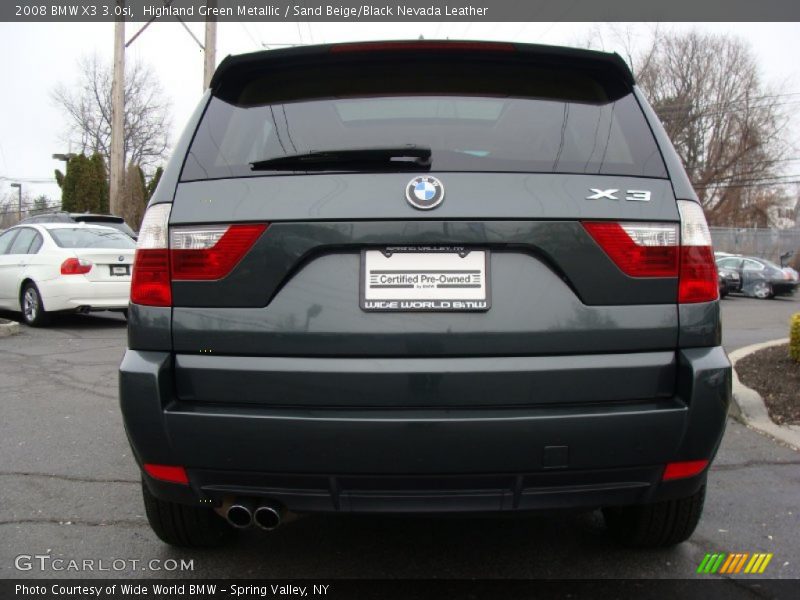 Highland Green Metallic / Sand Beige/Black Nevada Leather 2008 BMW X3 3.0si