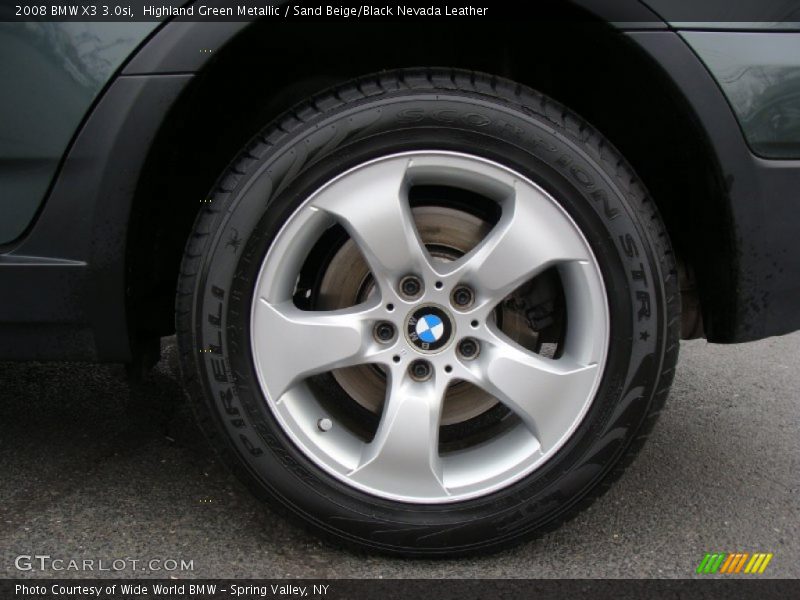 Highland Green Metallic / Sand Beige/Black Nevada Leather 2008 BMW X3 3.0si