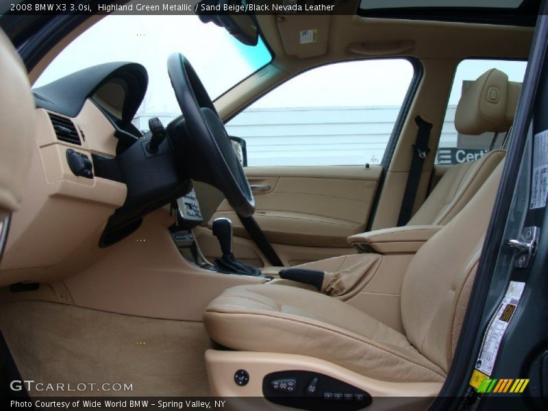 Highland Green Metallic / Sand Beige/Black Nevada Leather 2008 BMW X3 3.0si