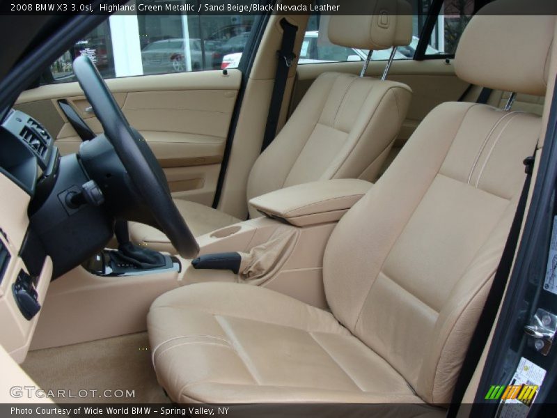 Highland Green Metallic / Sand Beige/Black Nevada Leather 2008 BMW X3 3.0si