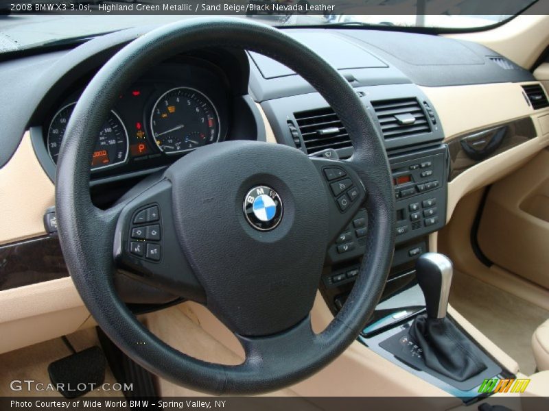 Highland Green Metallic / Sand Beige/Black Nevada Leather 2008 BMW X3 3.0si