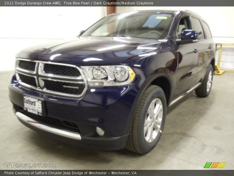 True Blue Pearl / Dark Graystone/Medium Graystone 2012 Dodge Durango Crew AWD