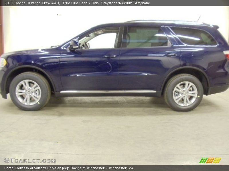 True Blue Pearl / Dark Graystone/Medium Graystone 2012 Dodge Durango Crew AWD