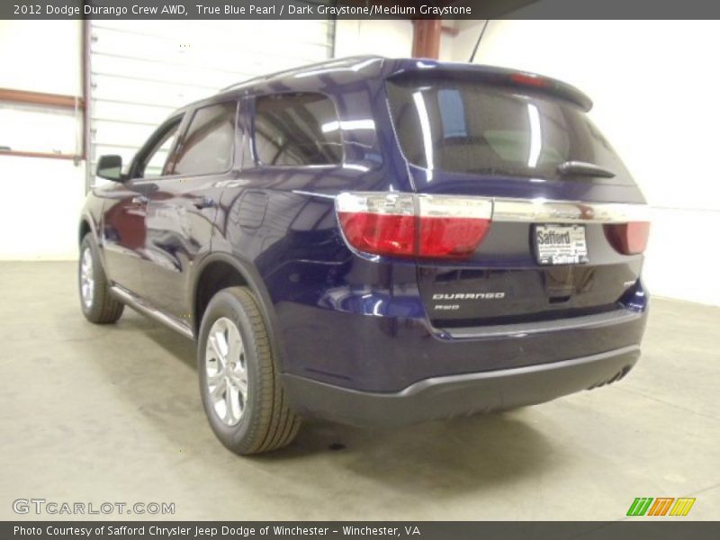 True Blue Pearl / Dark Graystone/Medium Graystone 2012 Dodge Durango Crew AWD