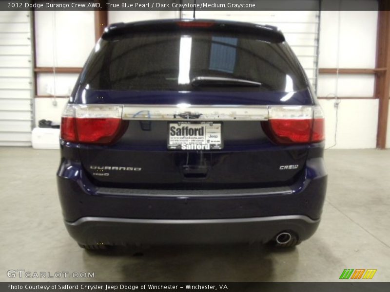 True Blue Pearl / Dark Graystone/Medium Graystone 2012 Dodge Durango Crew AWD