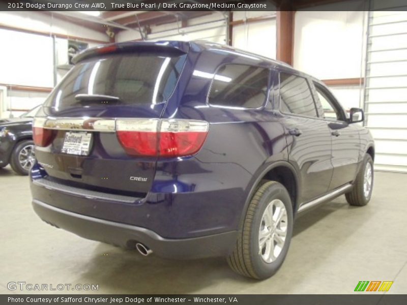 True Blue Pearl / Dark Graystone/Medium Graystone 2012 Dodge Durango Crew AWD