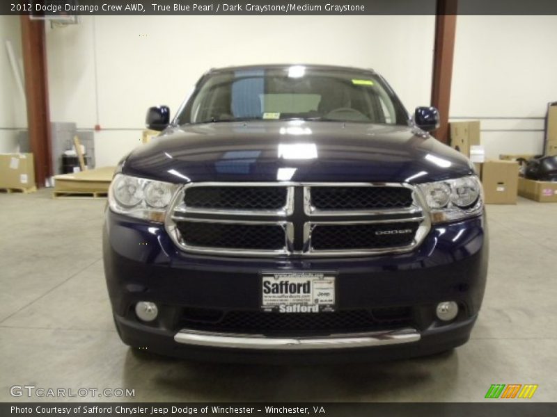 True Blue Pearl / Dark Graystone/Medium Graystone 2012 Dodge Durango Crew AWD