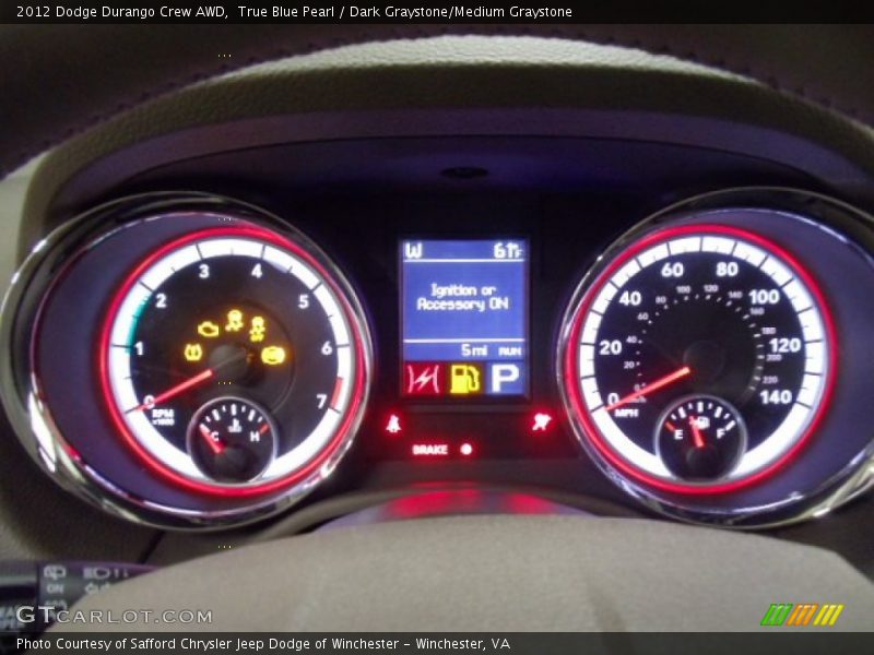 True Blue Pearl / Dark Graystone/Medium Graystone 2012 Dodge Durango Crew AWD