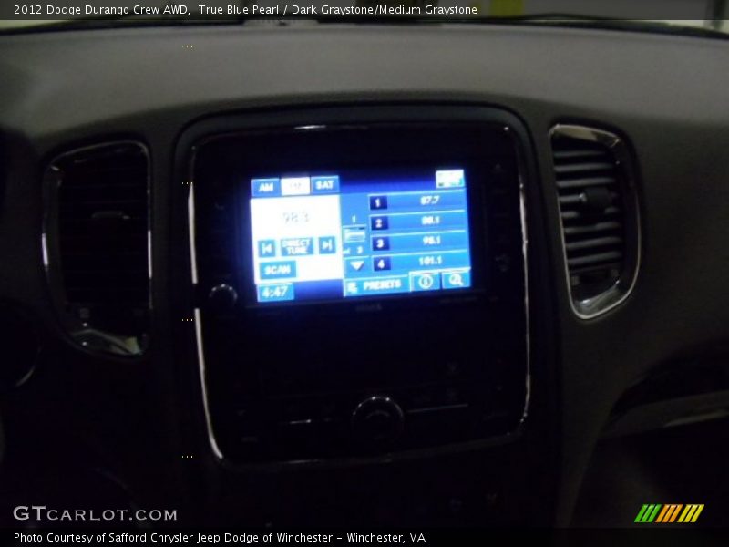 True Blue Pearl / Dark Graystone/Medium Graystone 2012 Dodge Durango Crew AWD