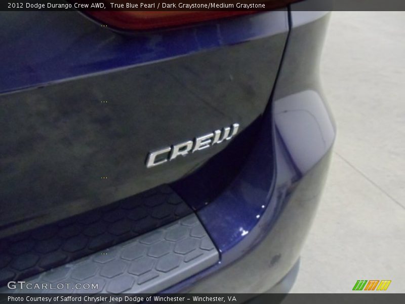True Blue Pearl / Dark Graystone/Medium Graystone 2012 Dodge Durango Crew AWD