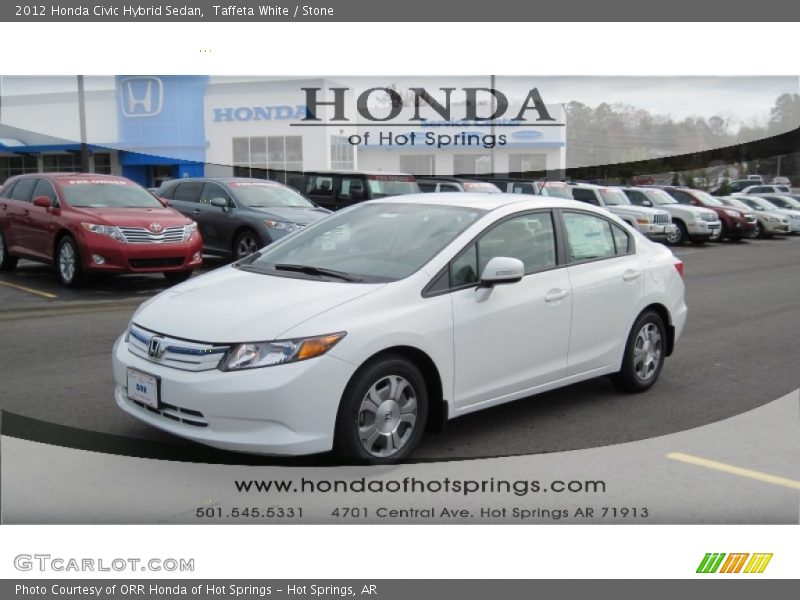 Taffeta White / Stone 2012 Honda Civic Hybrid Sedan