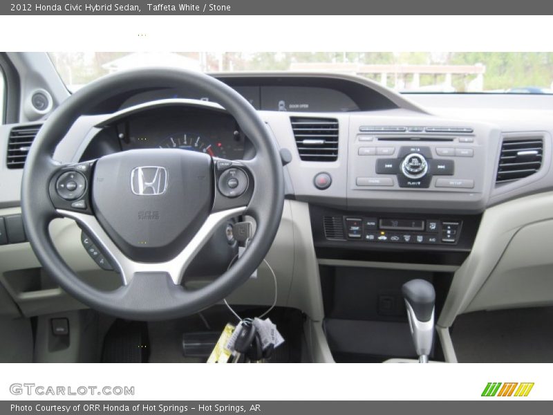 Taffeta White / Stone 2012 Honda Civic Hybrid Sedan
