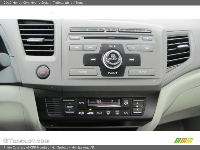 Taffeta White / Stone 2012 Honda Civic Hybrid Sedan