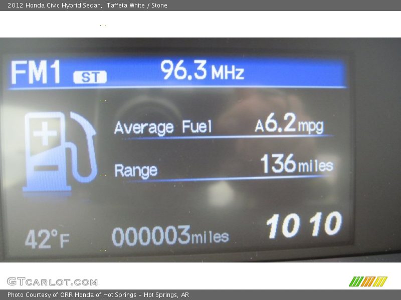 Taffeta White / Stone 2012 Honda Civic Hybrid Sedan