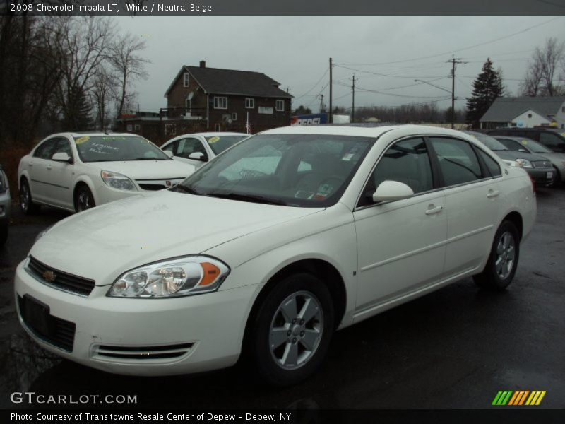 White / Neutral Beige 2008 Chevrolet Impala LT
