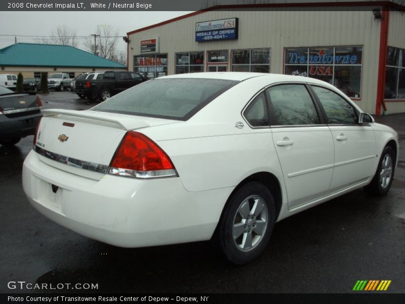 White / Neutral Beige 2008 Chevrolet Impala LT