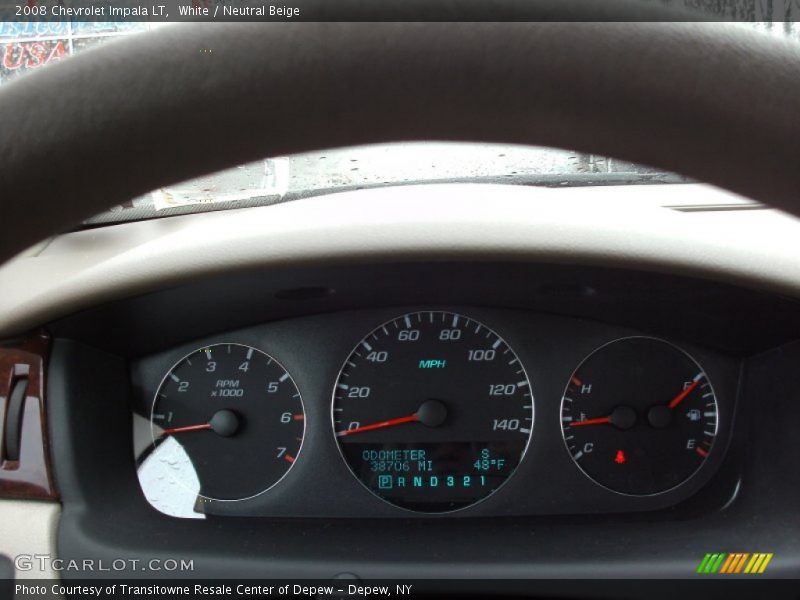 White / Neutral Beige 2008 Chevrolet Impala LT