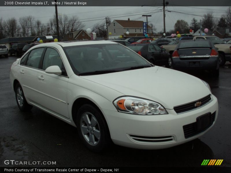 White / Neutral Beige 2008 Chevrolet Impala LT
