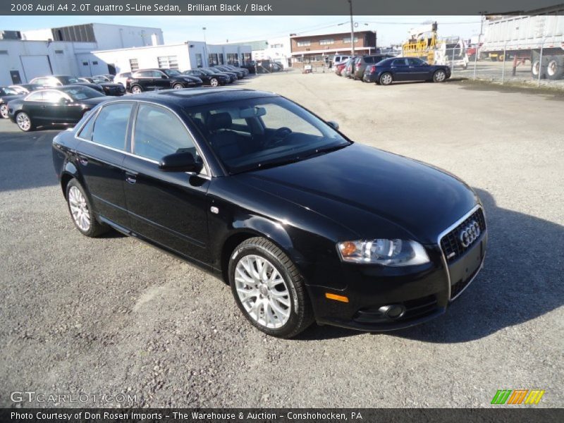 Brilliant Black / Black 2008 Audi A4 2.0T quattro S-Line Sedan
