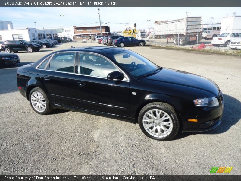 Brilliant Black / Black 2008 Audi A4 2.0T quattro S-Line Sedan