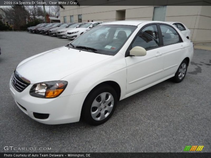 Clear White / Gray 2009 Kia Spectra EX Sedan