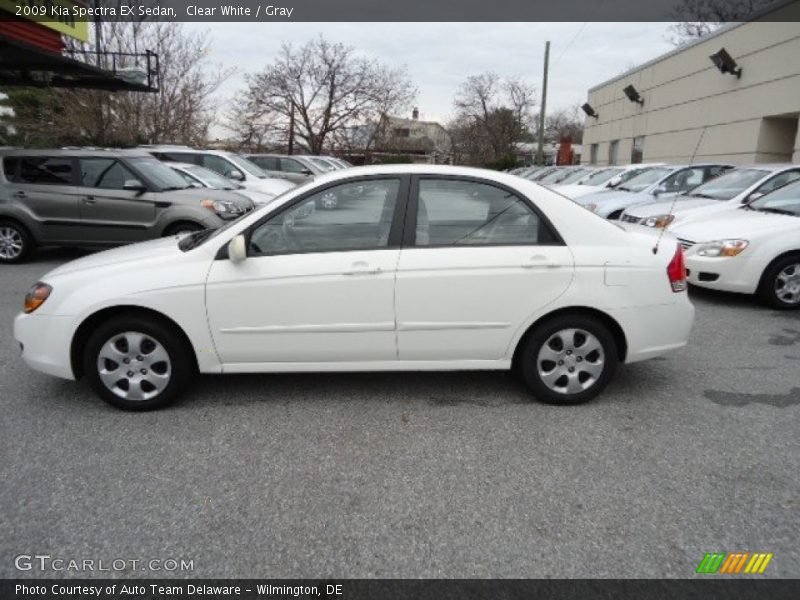 Clear White / Gray 2009 Kia Spectra EX Sedan