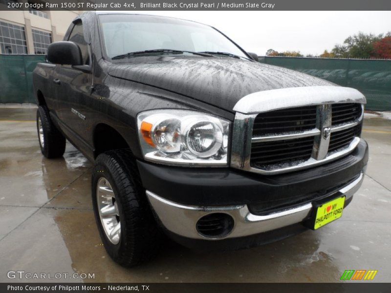Brilliant Black Crystal Pearl / Medium Slate Gray 2007 Dodge Ram 1500 ST Regular Cab 4x4