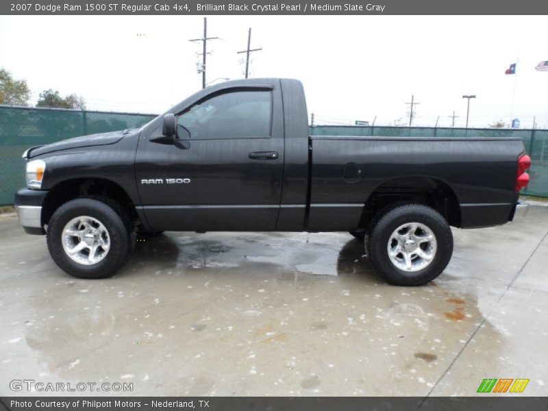 Brilliant Black Crystal Pearl / Medium Slate Gray 2007 Dodge Ram 1500 ST Regular Cab 4x4